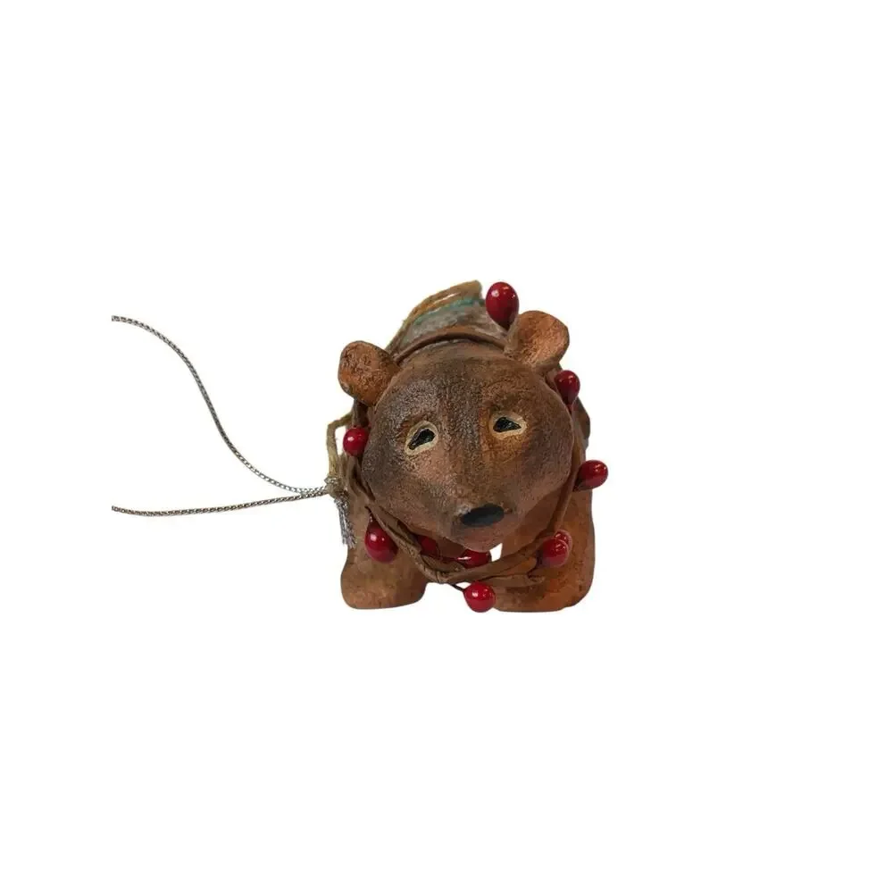 Midwest-CBK Lodge Bear with Blanket‎ Christmas Ornament Resin